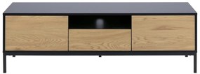 Mobile TV nero-color legno naturale effetto rovere 140x45 cm Seaford - Actona
