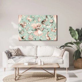 Quadro su tela – Ragazza magica e coniglietti