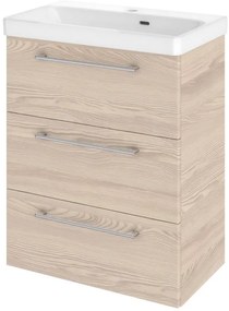 Mobile da bagno sotto lavabo SENSEA Remix marrone opaco L 60 x H 58 x P 33 cm 3 cassetti, lavabo non incluso