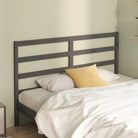 Testiera Per Letto Grigia 141x4x100cm İn Legno Massello Di Pino /