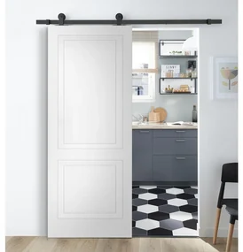 Porta scorrevole Clew in mdf bianco, L 92.5 x H 211.5 cm, con binario Industrial Reversibile