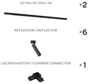 Zuma Line 3577 - Faretto a binario LULU 6xGU10/35W/230V, nero