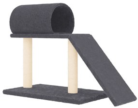 Pali tiragraffi gatti tunnel e scaletta grigio scuro 55,5 cm