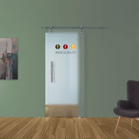 Porta scorrevole Restaurant in vetro multicolore, L 88 x H 211.5 cm, con binario Ermes Destra