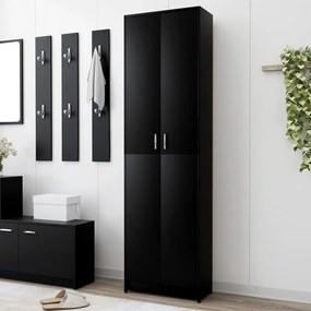 Armadio Da Corridoio Nero 55x25x189 Cm Legno Multistrato /