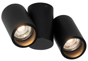 Faretto di design nero 2 luci orientabile - Michael