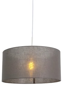 Lampada a sospensione bianca paralume grigio 50 cm - COMBI 1