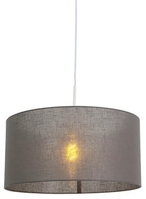 Lampada a sospensione rustica bianca con paralume grigio 50 cm - Combi 1