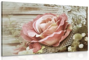 Stampa su tela – Rosa vintage rosa