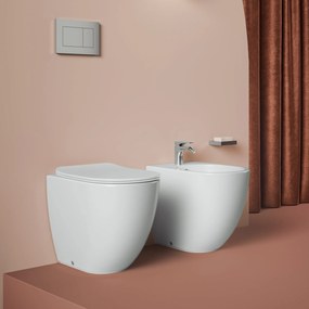Coppia Di Sanitari a Terra Senza Brida The ArtCeram "File 2.0" Bianco Lucido