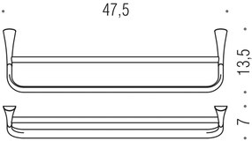 Colombo Land B2888 portasciugamani Doppio 47,5 cm a parete Cromo