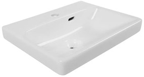 Lavabo a incasso rettangolare vasca centrale Remix L 46 x H 16.5 x P 36.7 cm in ceramica bianco lucido