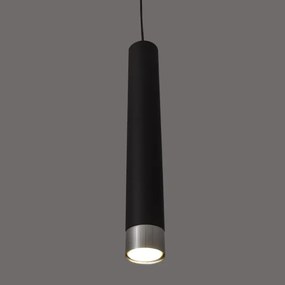 Lampadario LED a cavo TUBA 3xGU10/4,8W/230V nero/cromo lucido
