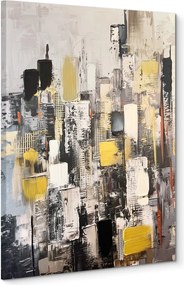 Quadro con elementi dipinti a mano 70x100 cm Cityscape – Styler