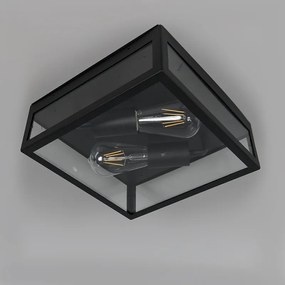 Lampada da soffitto per esterni industriale nera 2 luci - Rotterdam