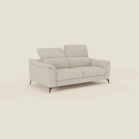 Arcos Divano 3 posti - piedini alti e poggiatesta reclinabili in microfibra impermeabile T11 panna