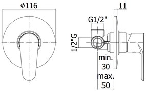 Paffoni Green Gr010 Miscelatore Monocomando Incasso Doccia Con Piastra 116 Mm Cromo