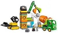 Lego duplo town 10990 cantiere edile con bulldozer, betoniera e gru giocattolo, giocattoli per bambini con mattoncini grandi