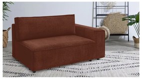 Modulo divano in velluto a coste color mattone, angolo destro Nihad modular - Bobochic Paris