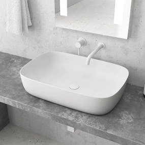 Kamalu - lavabo da appoggio colore bianco opaco 60cm mil-lb