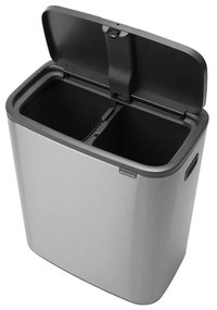 Bidone in acciaio touch per raccolta differenziata in argento opaco 60 l Bo Touch Bin - Brabantia