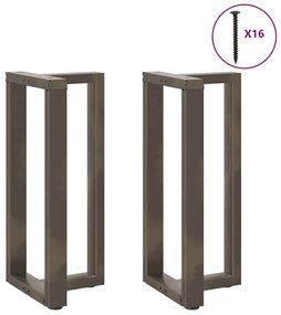 Gambe Tavolo Bar Forma T 2 Pz Naturale 40x35x(90-91)cm Acciaio /