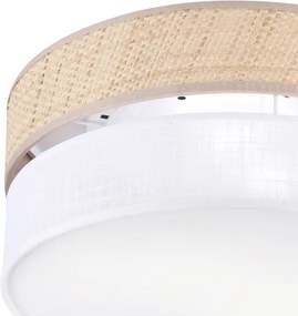 Plafoniera SIRJA DOUBLE BOHO 2xE14/15W/230V Ø 35 cm beige/bianco