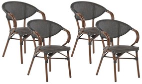 Set di 4 sedie da giardino grigio e legno scuro CASPRI Beliani