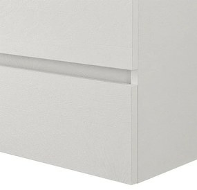Mobile bagno sospeso 90 rovere bianco con base lavabo e cassetto Nadia