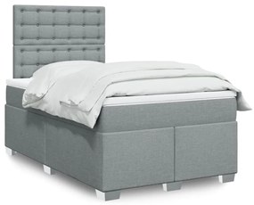 Giroletto A Molle Con Materasso Grigio Chiaro 120x200cm Tessuto /