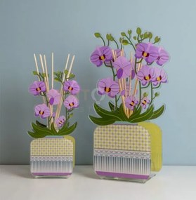 Livinia profumatore per ambienti in plexiglass decorato orchidea co...