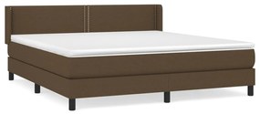 Giroletto a molle con materasso marrone scuro 180x200cm tessuto