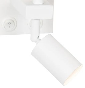 Applique moderna bianca con lampada da lettura - BRESCIA