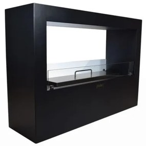 Camino a bioetanolo da terra per interno esterno Giotto S Nero 100x30x70