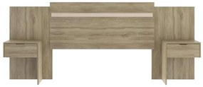 Testata allungabile con comodini - 140/160 cm - Colore: Naturale - PARATI