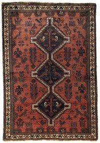 Shiraz Tappeto persiano 110x150 Rosso (Iran) Annodato A Mano