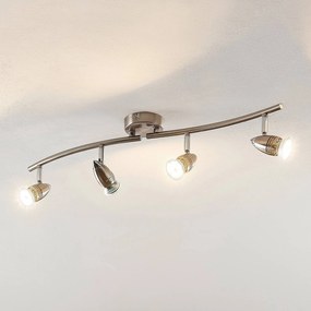 ELC Kalean faretto a soffitto, nichel, 4 luci