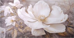 Quadro tela moderno 80x160 cm floreale con decori in oro