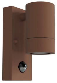 Applique cilindrica da Esterno IP65 GU10 con sensore Movimento - Corten