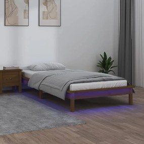 Giroletto Con Led Ambra 90x190 Cm Single İn Legno Massello /