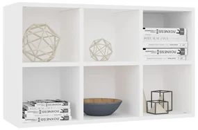 Libreria/credenza bianca 66x30x97,8 cm in legno multistrato