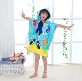 Poncho da spiaggia per bambini con subacqueo