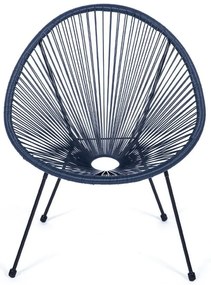 Sedia da giardino in rattan artificiale blu Avocado - Bonami Selection