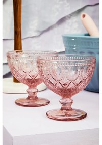 Set di 2 ciotole in vetro rosa da 250 ml Fleur - Premier Housewares