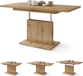 ASTON MINI Rovere Artisan - MODERNO TAVOLINO DA SALOTTO TRASFORMABILE ALLUNGABILE SOLLEVABILE