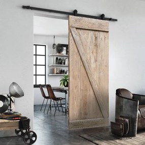 Porta scorrevole Horse Wenge in legno, L 86 x H 215 cm, con binario Indus