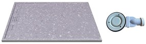 Piatto doccia extrapiatto appoggio o incasso tagliabile 140x90cm Resina SMC Bianco marmorizzato - LYROSA