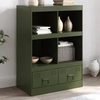 Credenza Verde Oliva 67x39x95 cm in Acciaio 841803