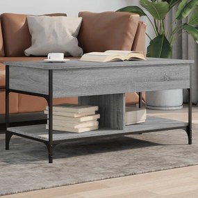 Tavolino Salotto Grigio Sonoma 100x50x50 Cm Multistrato Metallo /