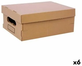 Scatola portaoggetti con coperchio Confortime Cartone 36,5 x 28,5 x 16,5 cm (6 Unità)